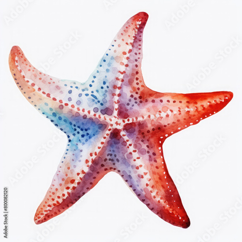 Watercolor Popular Starfish  clipart Illustration  Generative Ai