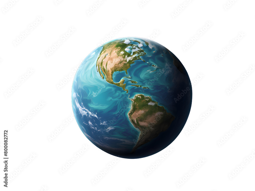 A 3D planet on a transparent background, interstellar travel, Mars or Earth, planets in space