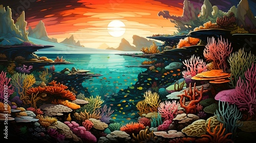 Book cover with an underwater scene and vibrant coral colors