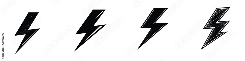 Lightning bolt icons set isolated on white background. Lightning icon set illustration. electric sign and symbol. Electric vector icons. Lightning bolt. Electric lightning bolt symbols. Install Lightn Lightning bolt icons set isolated on white background. Lightning icon set illustration. electric sign and symbol. Electric vector icons. Lightning bolt. Electric lightning bolt symbols. Install Lightn