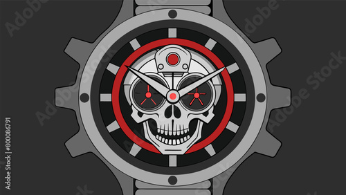 A titanium timepiece with a skeleton dial showcasing the intricate inner workings of the watch..