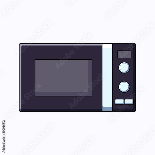 Microwave Oven Vector Flat Illustration. Perfect for different cards, textile, web sites, apps