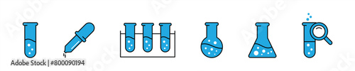 lab flask icon set. science laboratory icon. chemical experiment icon symbol sign. vector illustration