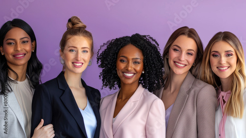 A group of women on a purple background