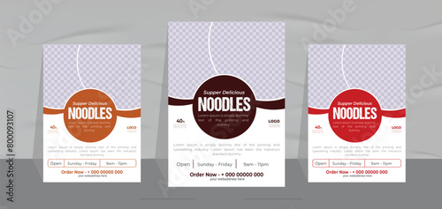 Delicious healthy noodles food menu Flyer design and restaurant fast food poster design template