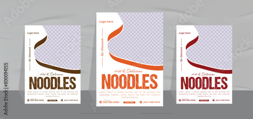 Delicious healthy noodles food menu Flyer design and restaurant fast food poster design template