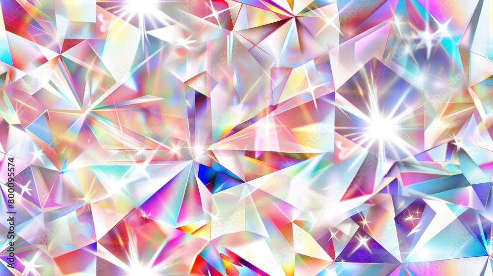 Seamless pattern of faceted crystal texture reflecting rainbow colors, perfect for unique backgrounds. Seamless pattern of faceted crystal texture reflecting rainbow colors, perfect for unique backgrounds.