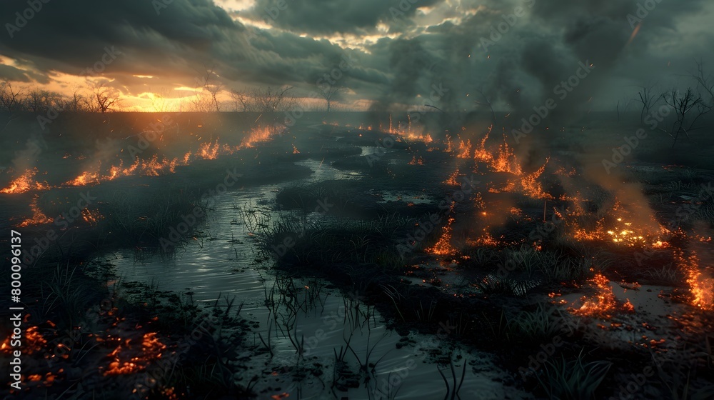Fiery Rebirth:A Timelapse of Polluted Wasteland Flourishing Anew Through Catalytic Flames