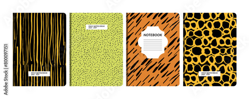 Vector illustration templates contemporary abstract cover pages for notebooks, planners, brochures, books, catalogs. Minimal modern backgrounds.