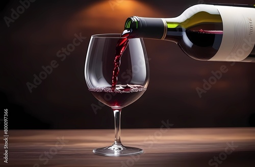 Pouring Red Wine into Glass