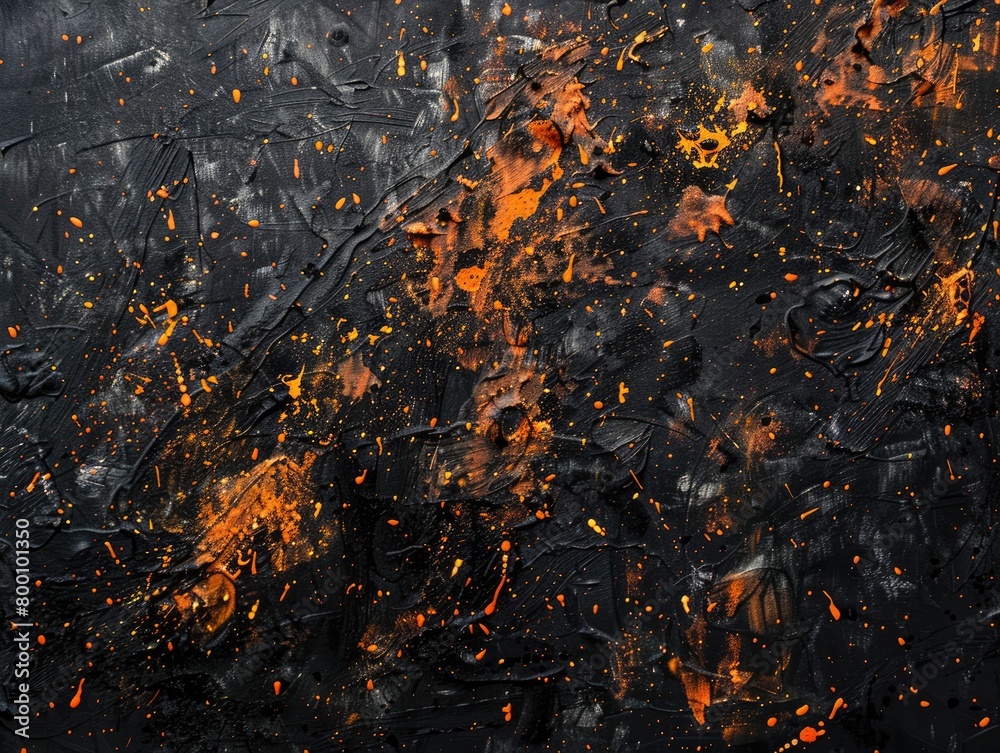 Black Pattern Texture, Orange Embers Black Pattern Texture, Orange Embers