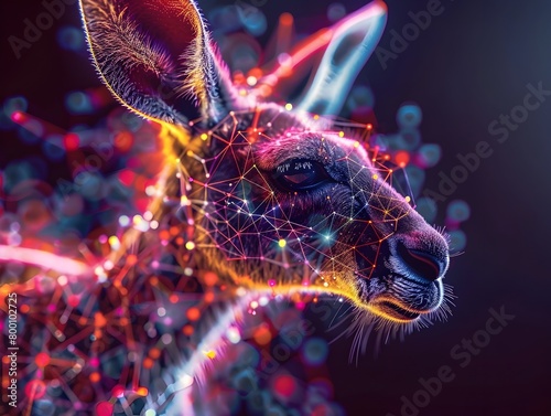 Colorful and Abstract Visualization of Terpenoids Emitted by a Kangaroo photo