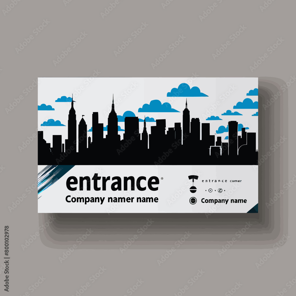 Fototapeta premium a business card with a picture of a city