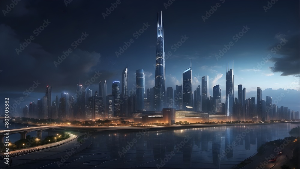Obraz premium the cityscape at night