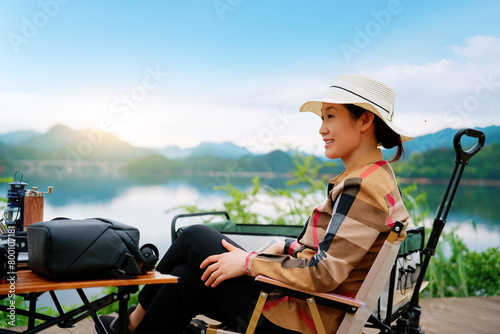 Embracing Serenity: Solo Traveler's Lakeside Contemplation © 昊 周