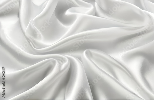 White luxurious silky fabric with ripples, waves, and swirls. 