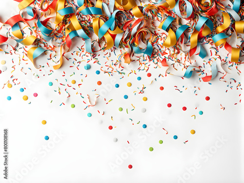Abstract background composed of colorful ribbons and floral fragments, holiday celebrations, wedding invitations, leaving space for text