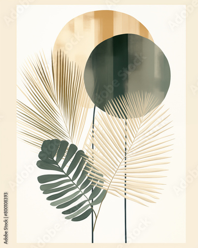 Geometric Wall Decor Minimalist Beige Green