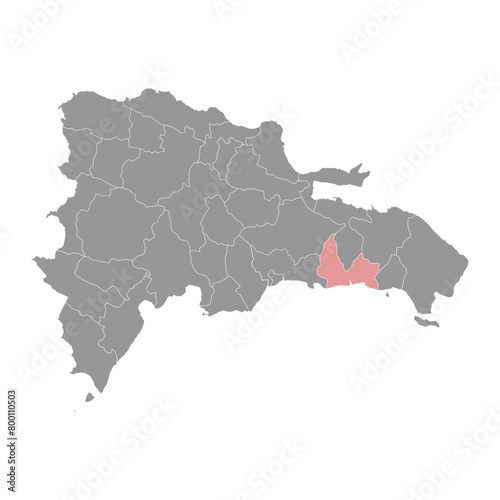 San Pedro de Macoris Province map, administrative division of Dominican Republic. Vector illustration. photo