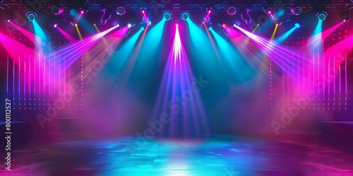 Rock concert stage with colorful illumination