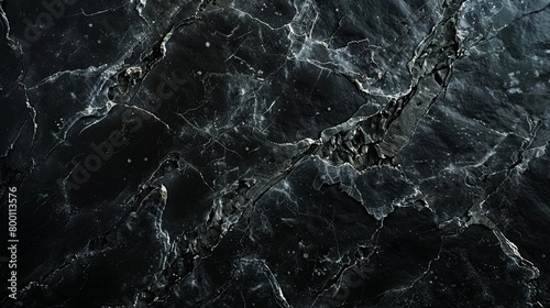 Sophisticated Luxury of Black Marble with White Veining