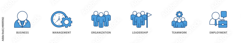 Business management icons set collection illustration of business, management, organization, leadership, teamwork and employment icon live stroke and easy to edit Business management icons set collection illustration of business, management, organization, leadership, teamwork and employment icon live stroke and easy to edit