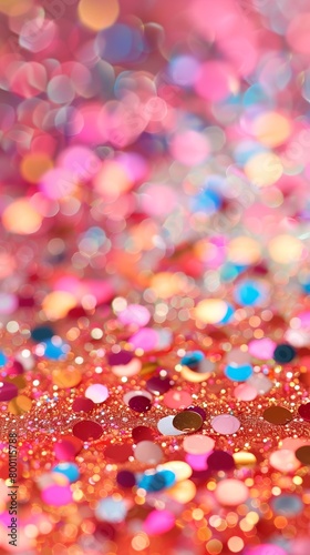 Celebration and colorful confetti party. Blur abstract background