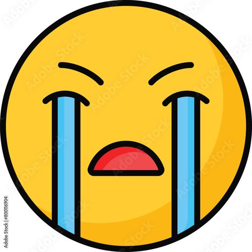 Get this amazing crying emoji vector design, customizable vector
