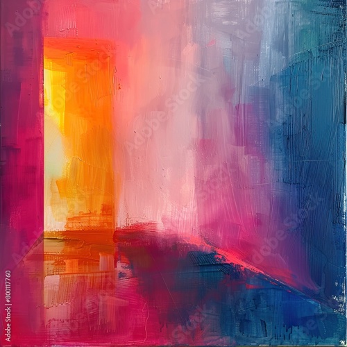 The painting is full of vibrant colors and energy. It is a beautiful and unique piece of art that would be a great addition to any home or office.