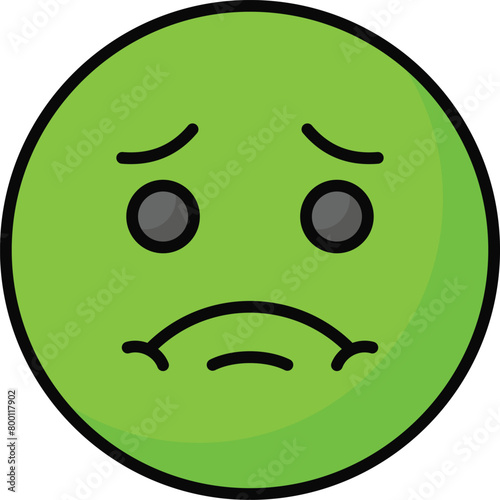 Creative icon of sick emoji, ready to use in website and mobile apps