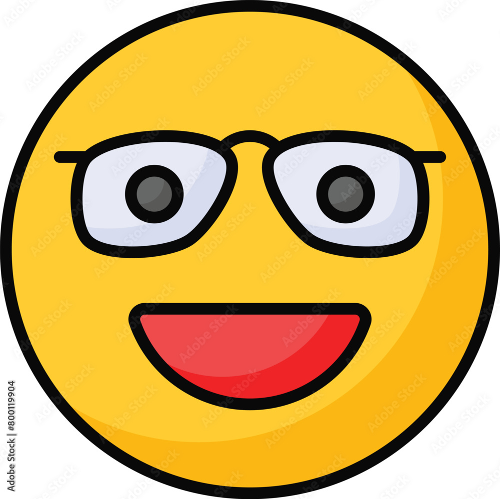 Fototapeta premium Nerd emoji icon design, ready for premium use vector