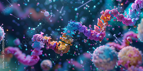 Dupla hélice de DNA em cores vívidas photo