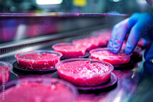 Scientists at work creating the meat of the future: a journey into the cultivated meat laboratory, synthetic meat photo