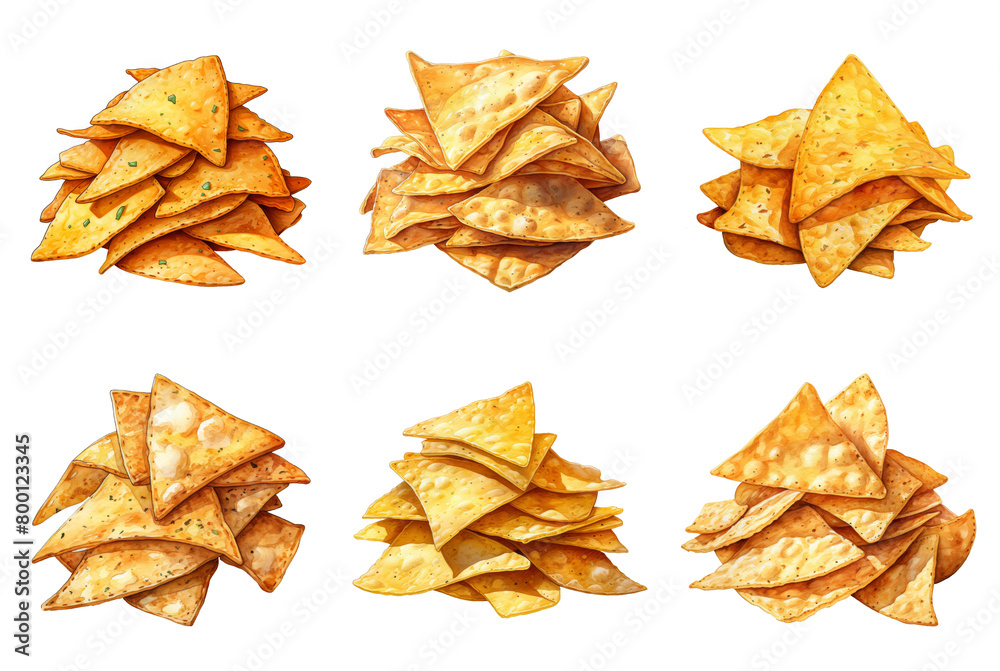Triangular Tortilla Chips Stack, Perfect for Dipping Your Favorite Savory Treats Triangular Tortilla Chips Stack, Perfect for Dipping Your Favorite Savory Treats