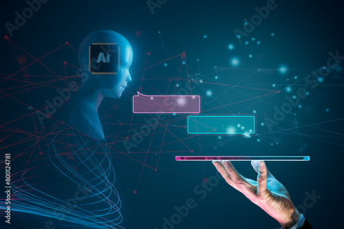 Chatbot artificial intelligence communication concept photo