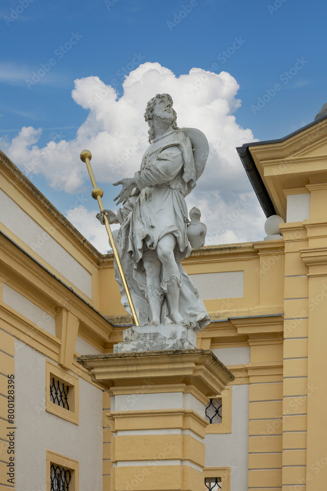 Fototapeta premium Baroque Melk Abbey on hill above town, main entrance, Melk, Austria