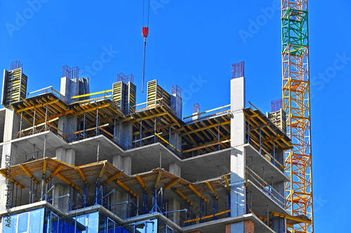 Construction site with formwork