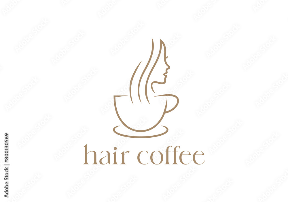 beauty with coffee cup logo. nature drink, restaurant, cafe symbol vector design beauty with coffee cup logo. nature drink, restaurant, cafe symbol vector design