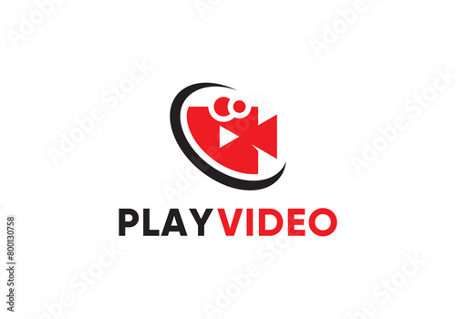 creative play video editing logo design vector