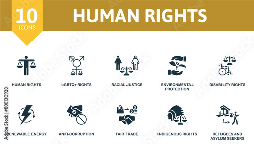 Human rights set. Creative icons.