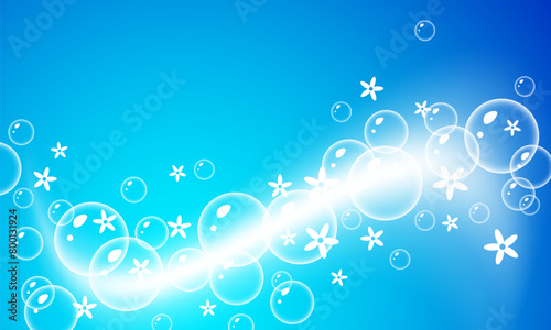 Washing powder. Super clean. Soap bubbles, foam. Detergent design. Detergent powdery, detergent cleaner, sample detergent. Powder to wash clothing. Soap ultra clean design