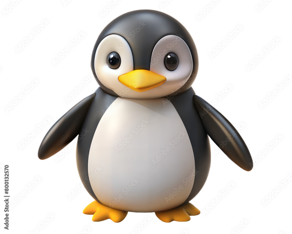Fototapeta premium Adorable 3D rendered penguin with a cheerful expression