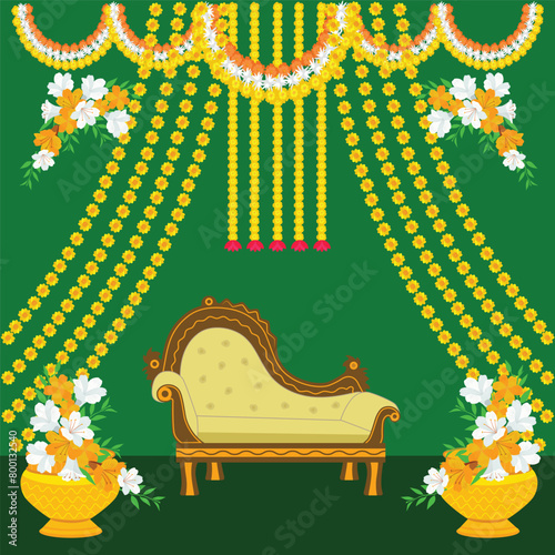 Indian Wedding Marriage celebration decoration and stage setup design