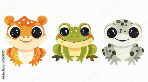 Frog. Flat vector illustration of cute animal. Baby nursery art.