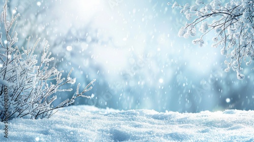 Winter Wonderland: Snowy Trees and Glistening Snowflakes