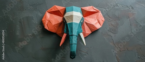 Elephant head origami ears photo