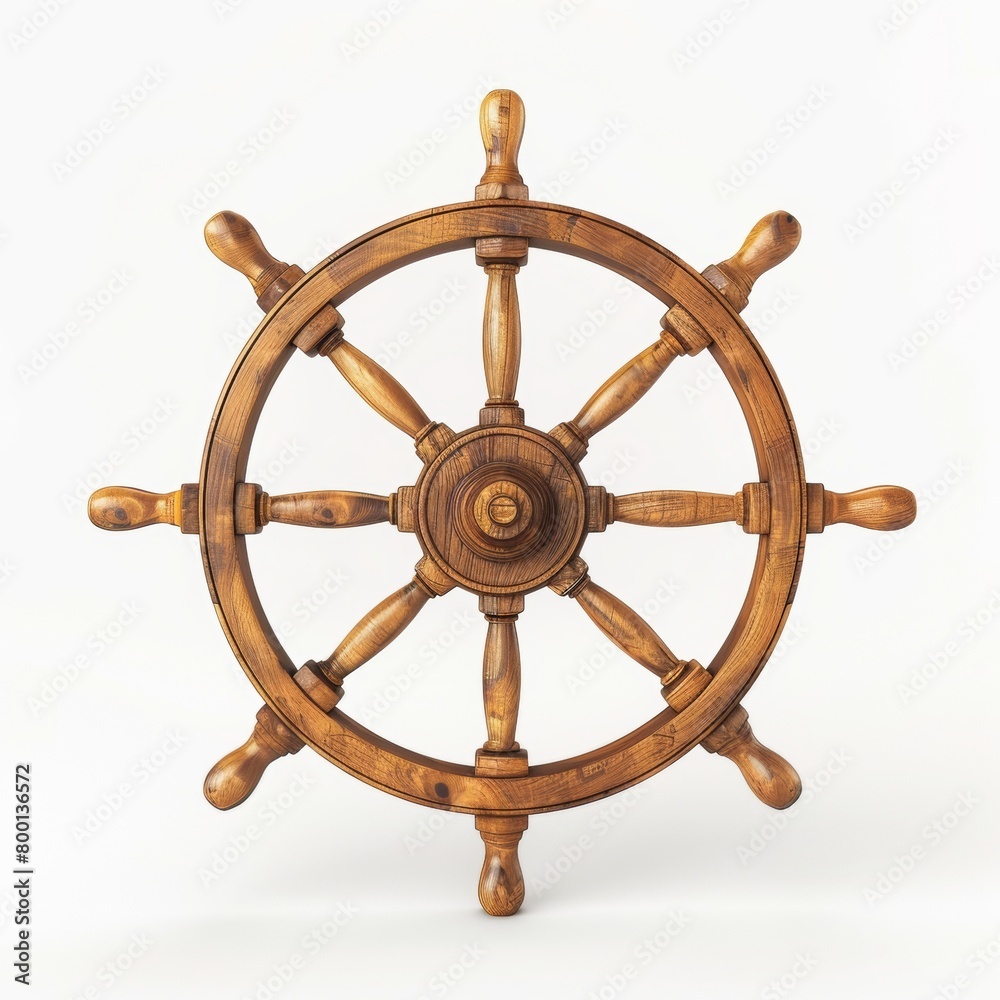 Vintage ship wheel isolated