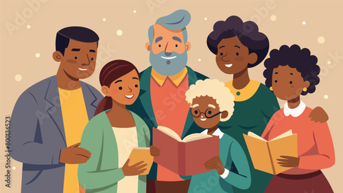 An emotional moment at a family reunion as the oldest living relative reads the Emancipation Proclamation and shares personal stories of their. Vector illustration
