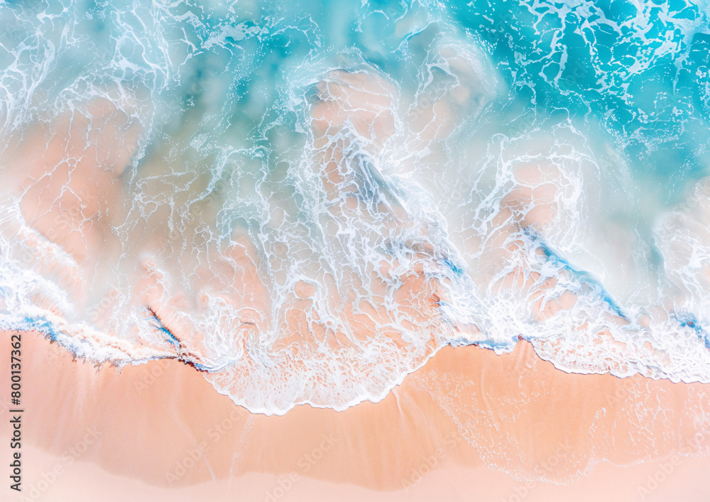 A breathtaking coastline with sand from a bird's eye view - drone photography