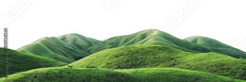 green hills panorama landscape isolated on white or transparent png © David Kreuzberg